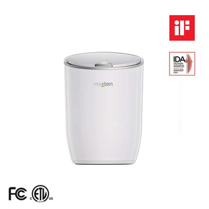 Moreborn 12L Electric Composter｜iF Design Award & IDA Winner｜FCC/ETL Certified｜Sleek White Kitchen Composting Appliances｜Smart Food Waste Recycling